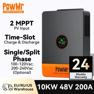 2 MPPT Hybrid Solar Inverter 10KW Split Phase Single Phase MPPT 200A 48V 110V 120V 220V 230V Solar Inverter for Home RV