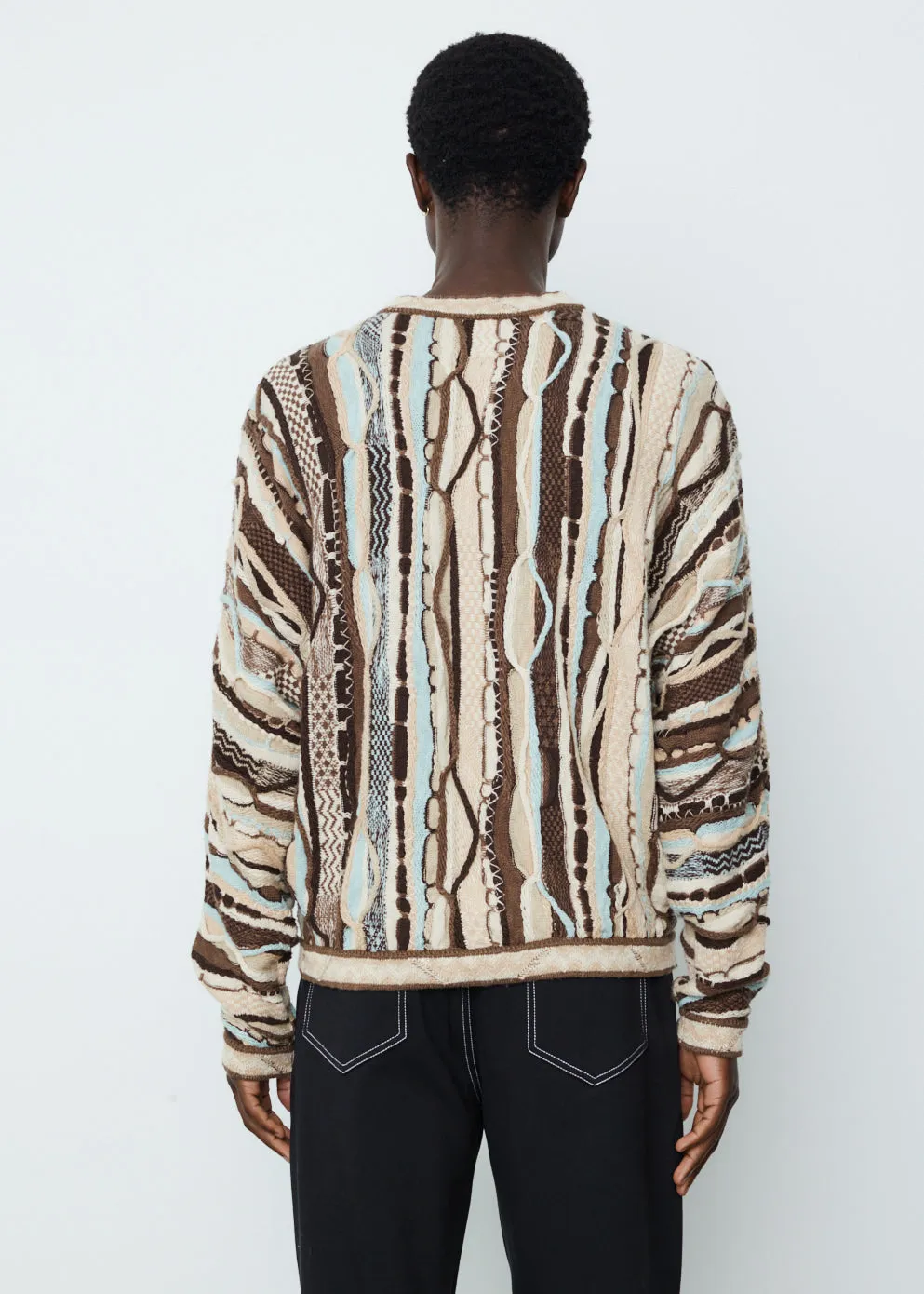 7G Knit Gaudy Crew Sweater