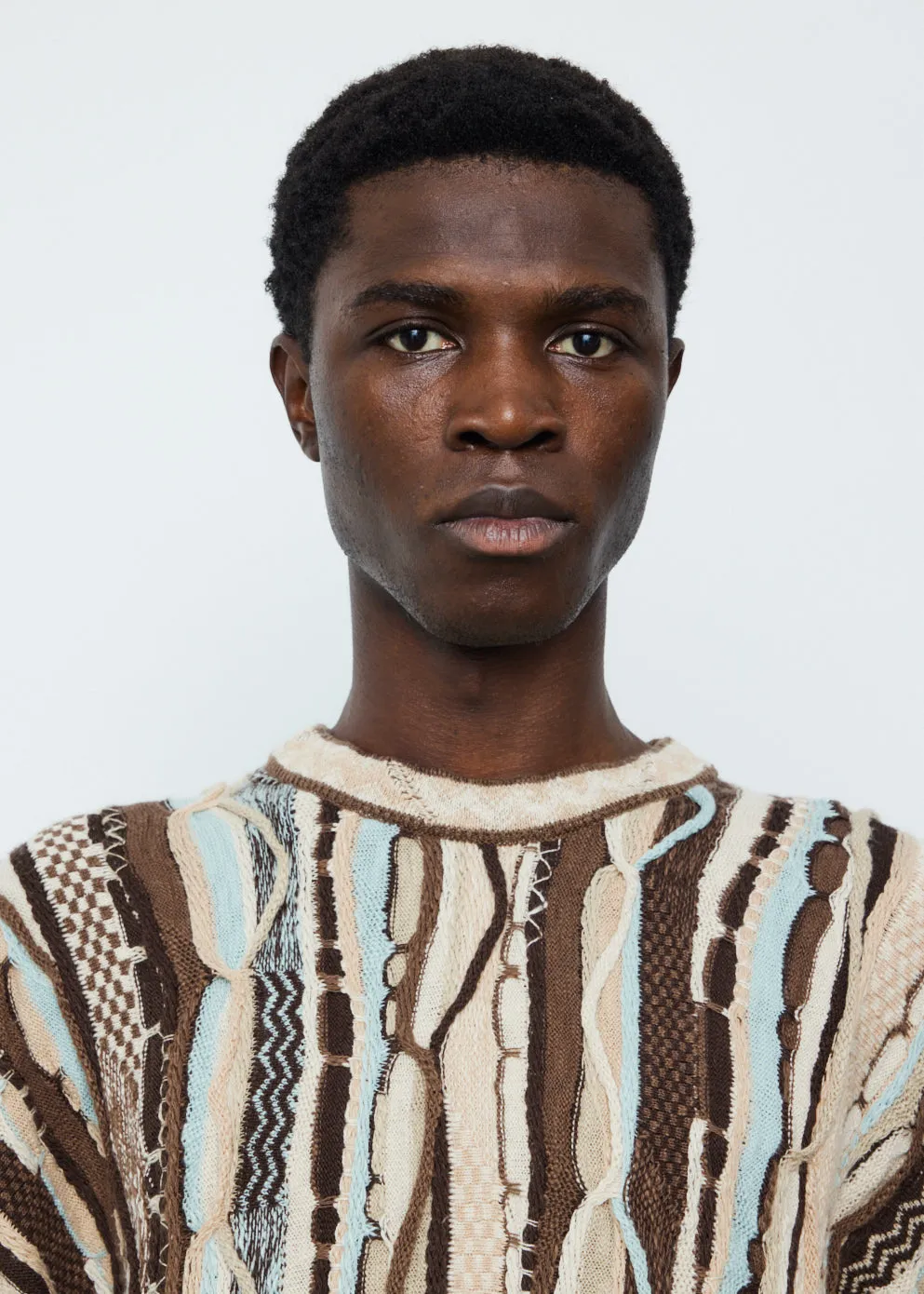 7G Knit Gaudy Crew Sweater
