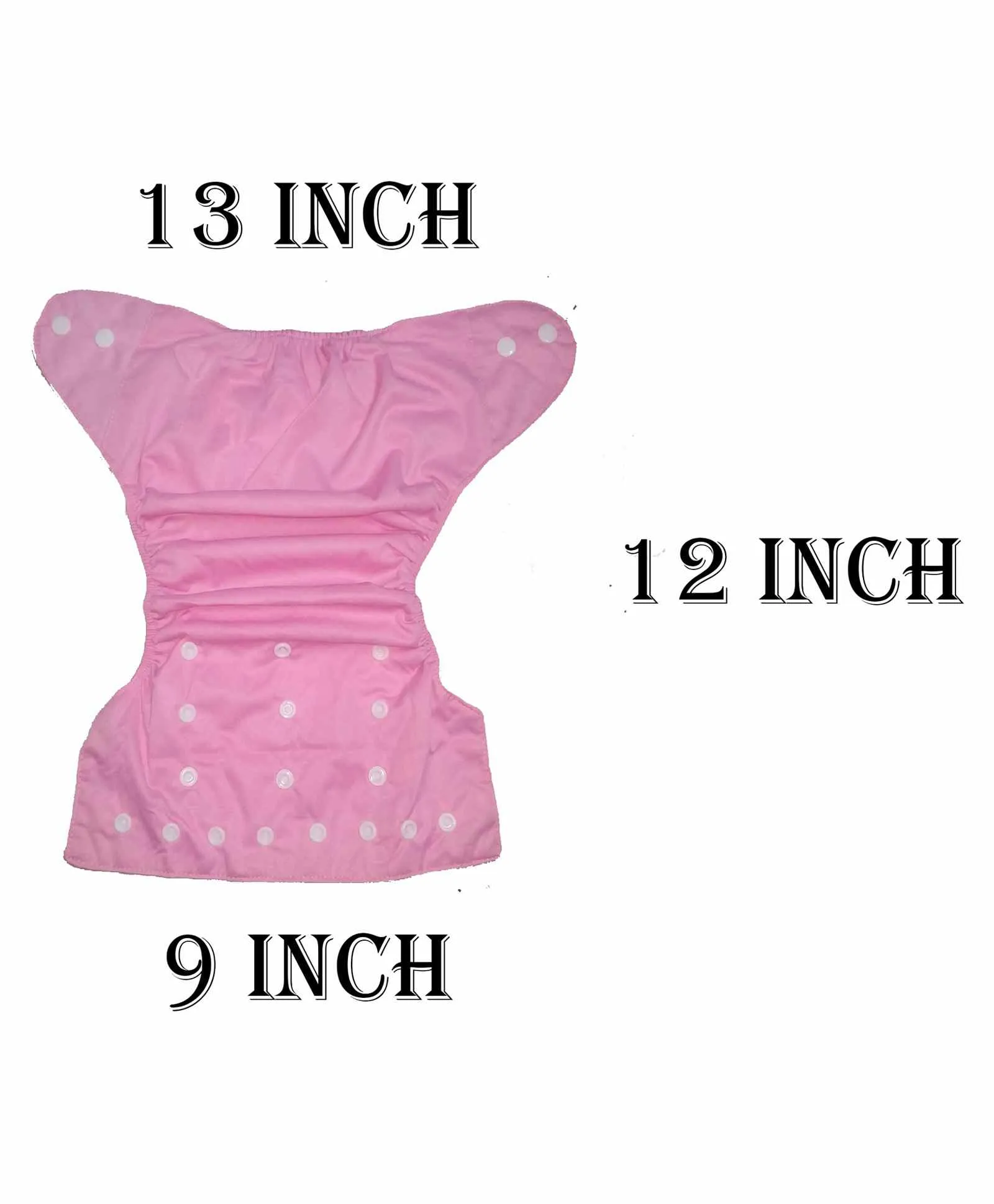 Babymoon Free Size Washable & Reusable 4 Cloth Diapers With 4 Grey Insert - Pack of 8