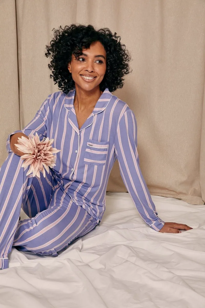 Bamboo Pyjama Set in Heather Stripe