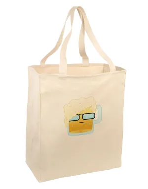 Bartleby the Hipster Beer Large Grocery Tote Bag