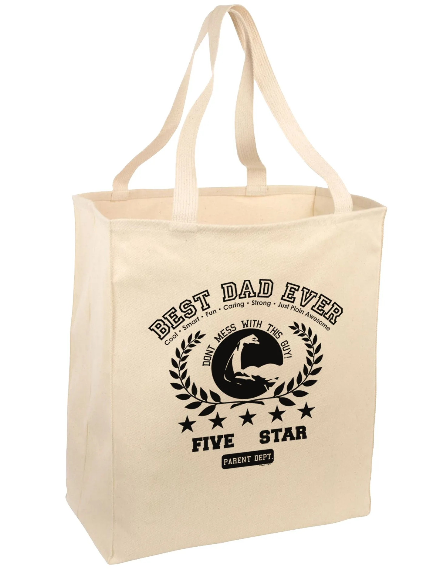 Best Dad Ever Collegiate Large Grocery Tote Bag