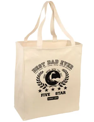 Best Dad Ever Collegiate Large Grocery Tote Bag