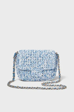 Blue Woven Shoulder Bag