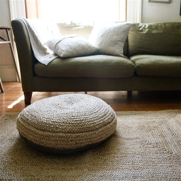 Braided Hemp Pouf - Pouffe