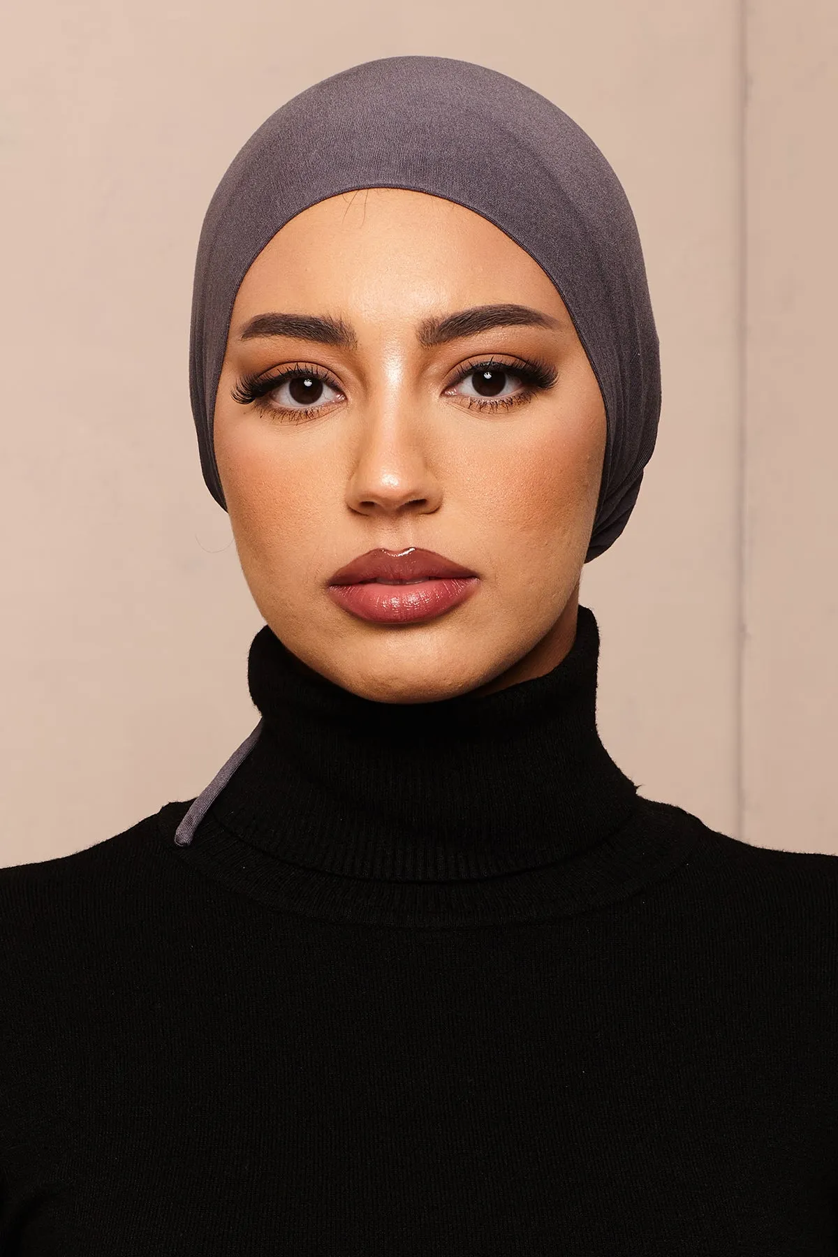 Charcoal Bamboo Jersey Hijab Cap
