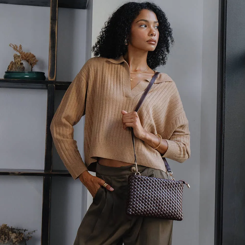 Daisy Black Recycled Vegan Crossbody Bag