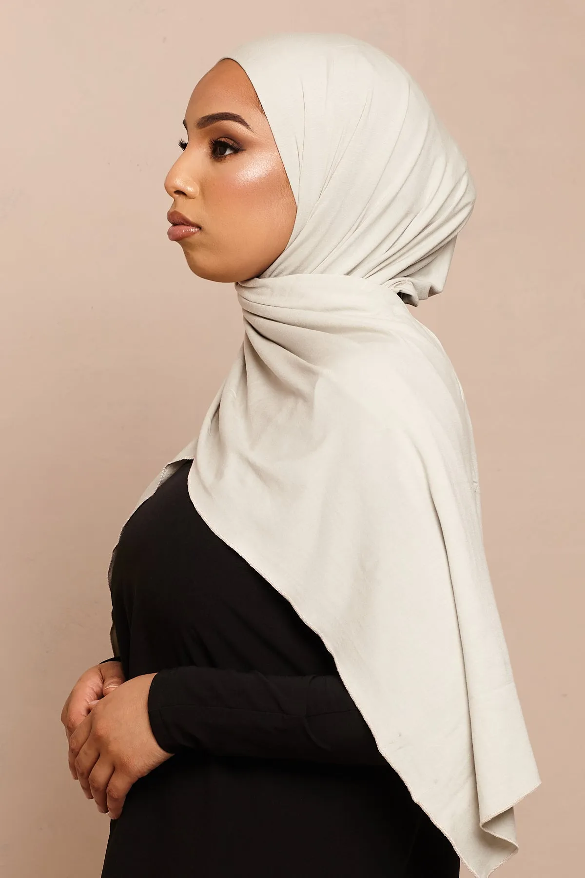 Foggy Grey Bamboo Jersey Hijab