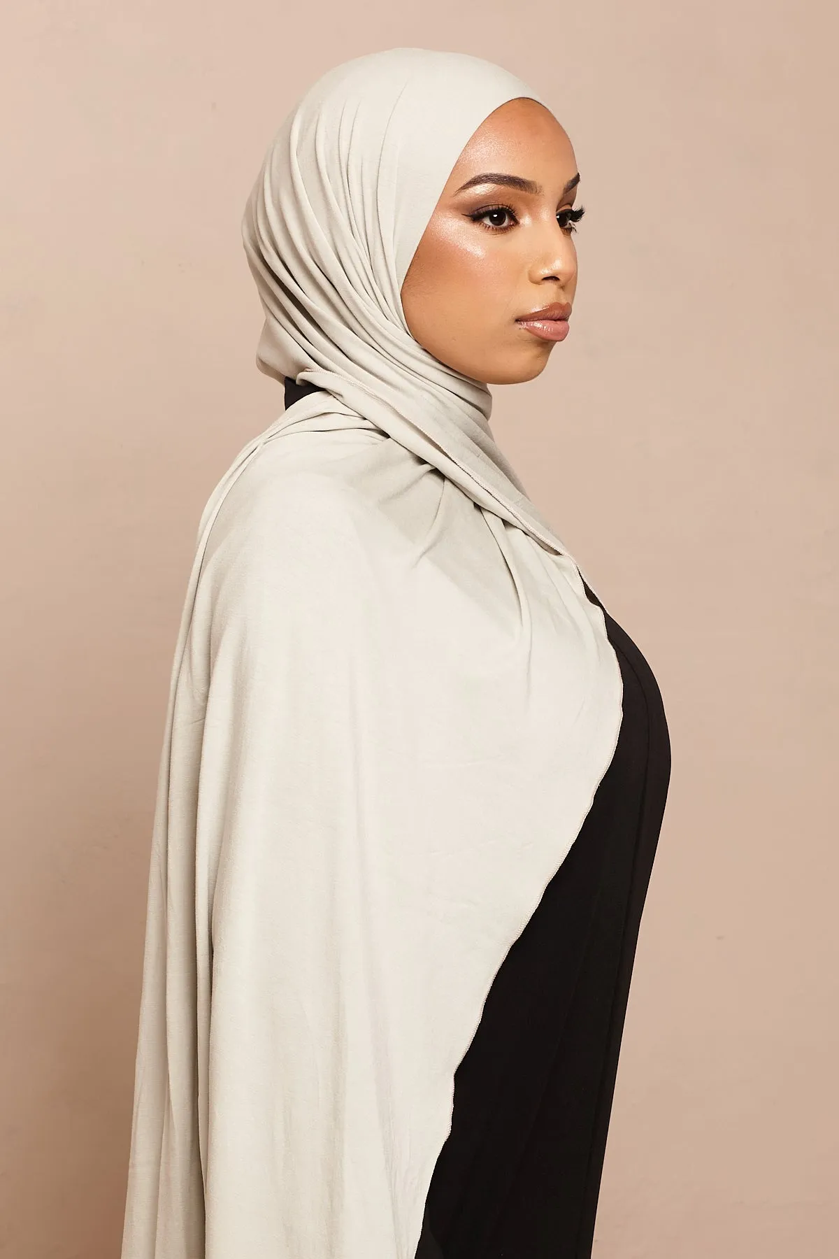 Foggy Grey Bamboo Jersey Hijab