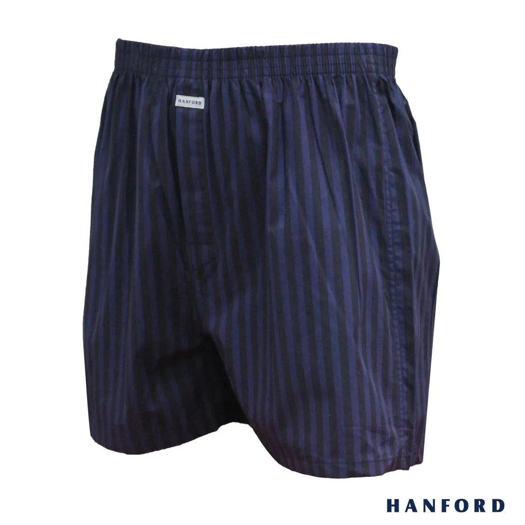 Hanford Men 100% Premium Cotton Woven Boxer Shorts Stiles - Stripe (1PC/SinglePack)