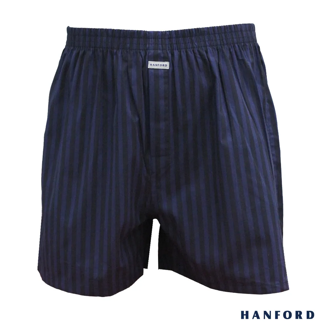 Hanford Men 100% Premium Cotton Woven Boxer Shorts Stiles - Stripe (1PC/SinglePack)