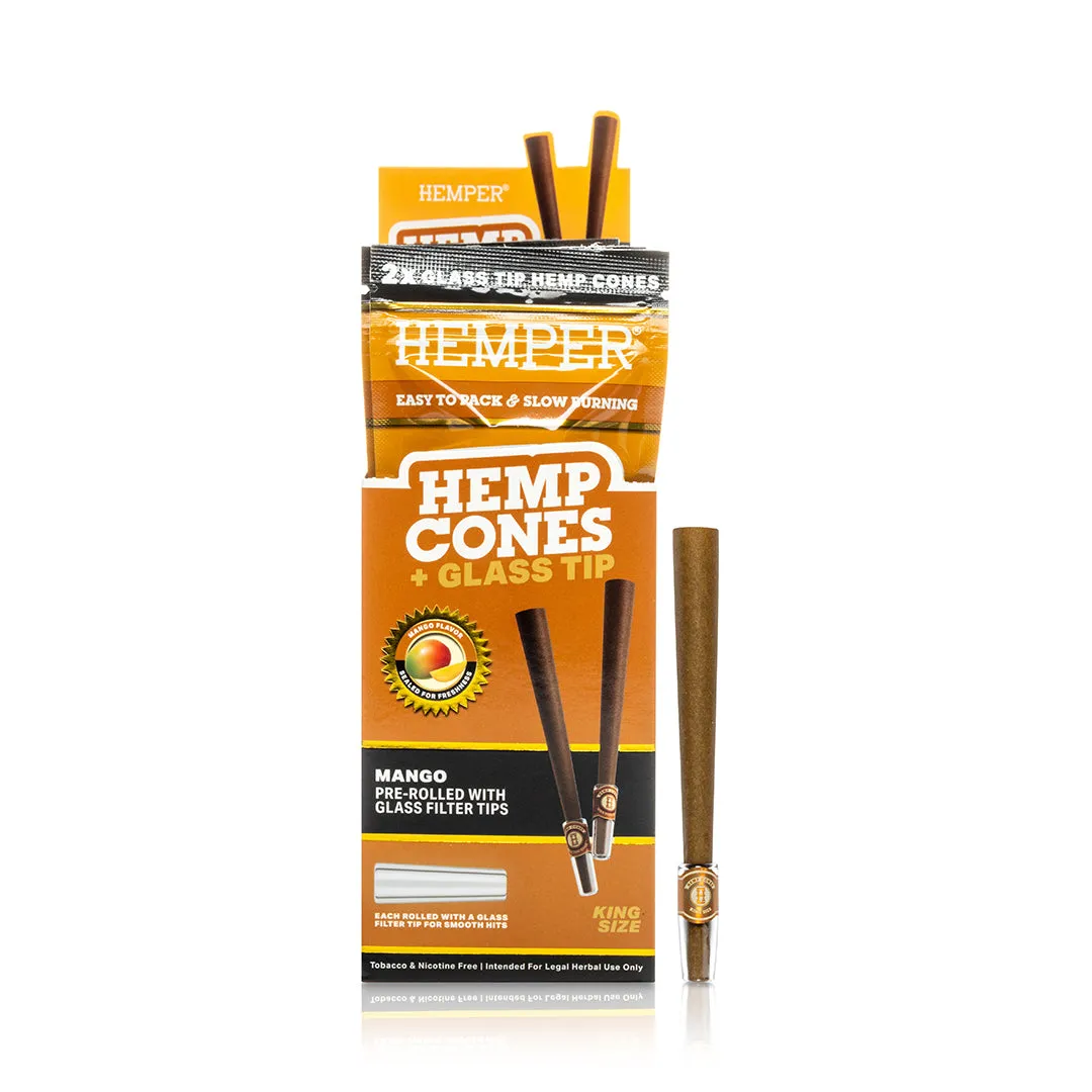 Hemper - King Size Hemp Cones   Glass Tip | 2PK
