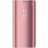 Huawei P Smart Pro Clear View Wallet Case - Rose Gold Pink