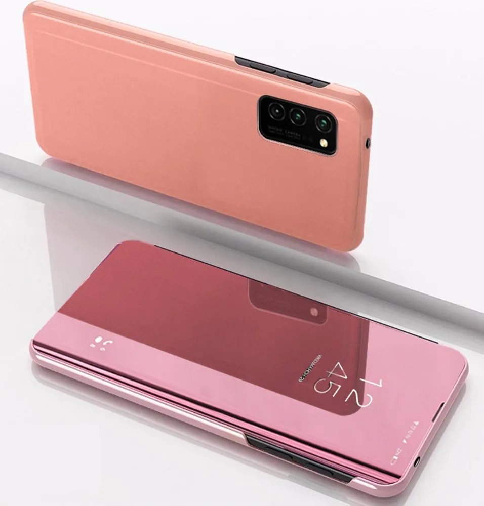 Huawei P Smart Pro Clear View Wallet Case - Rose Gold Pink
