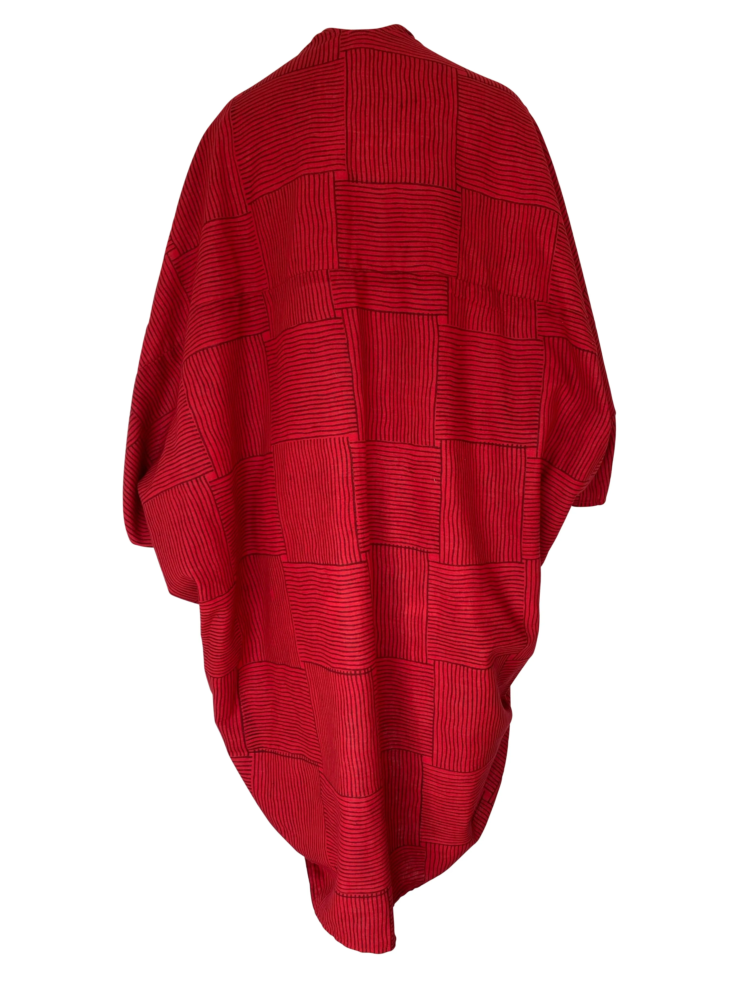 JIVA Premium Quality Cotton Kimono Robe in Fiery Red