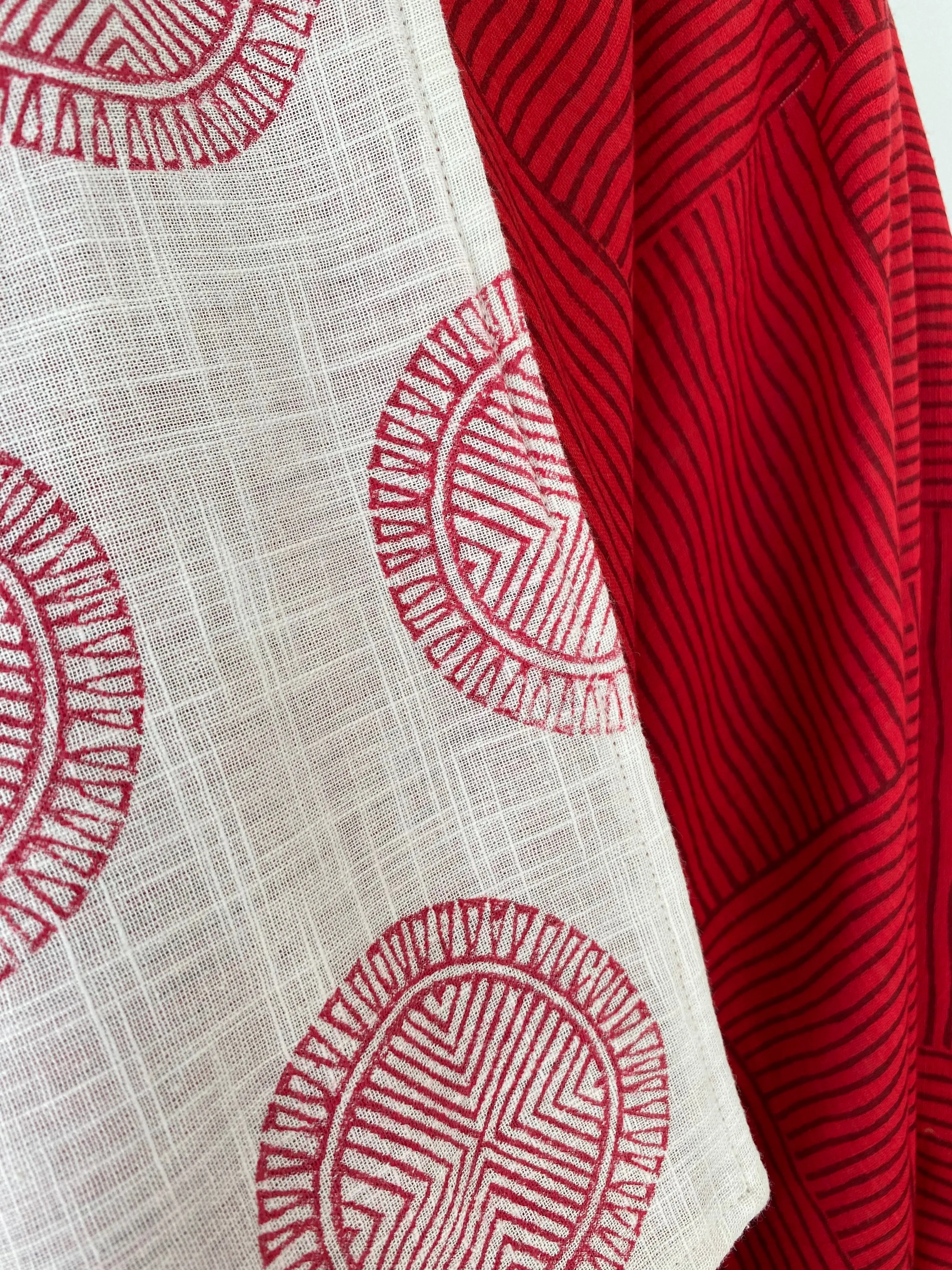 JIVA Premium Quality Cotton Kimono Robe in Fiery Red