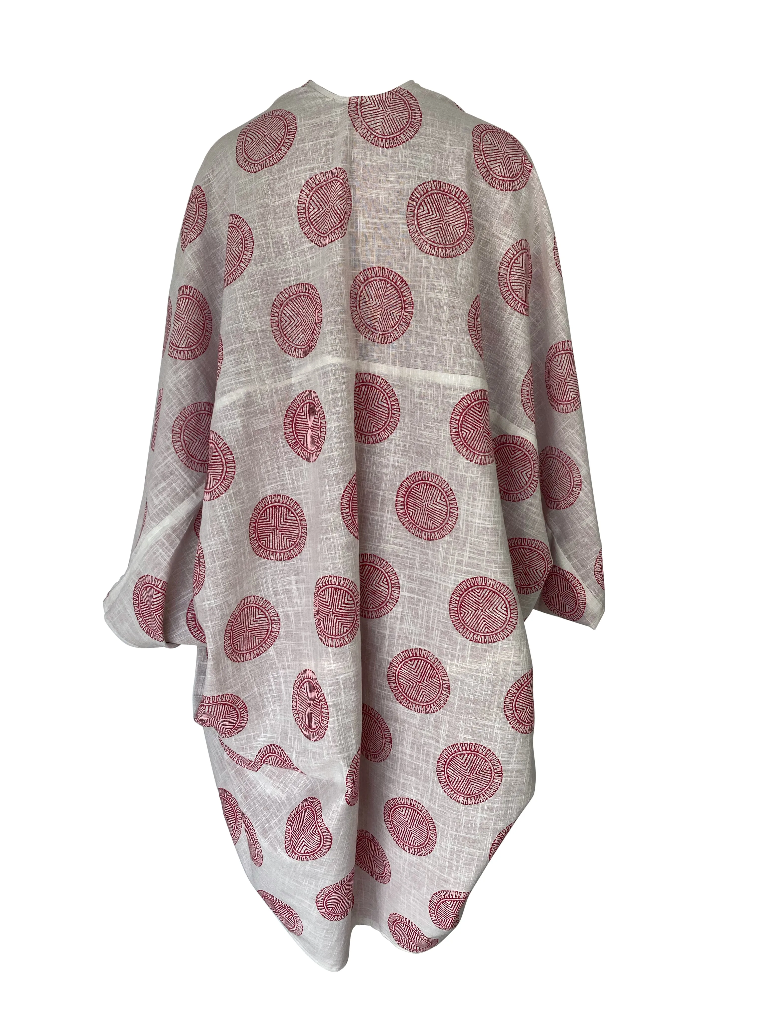 JIVA Premium Quality Cotton Kimono Robe in Fiery Red