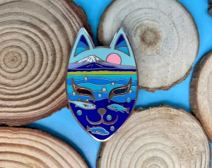 Kitsune Mask Mountains Pin