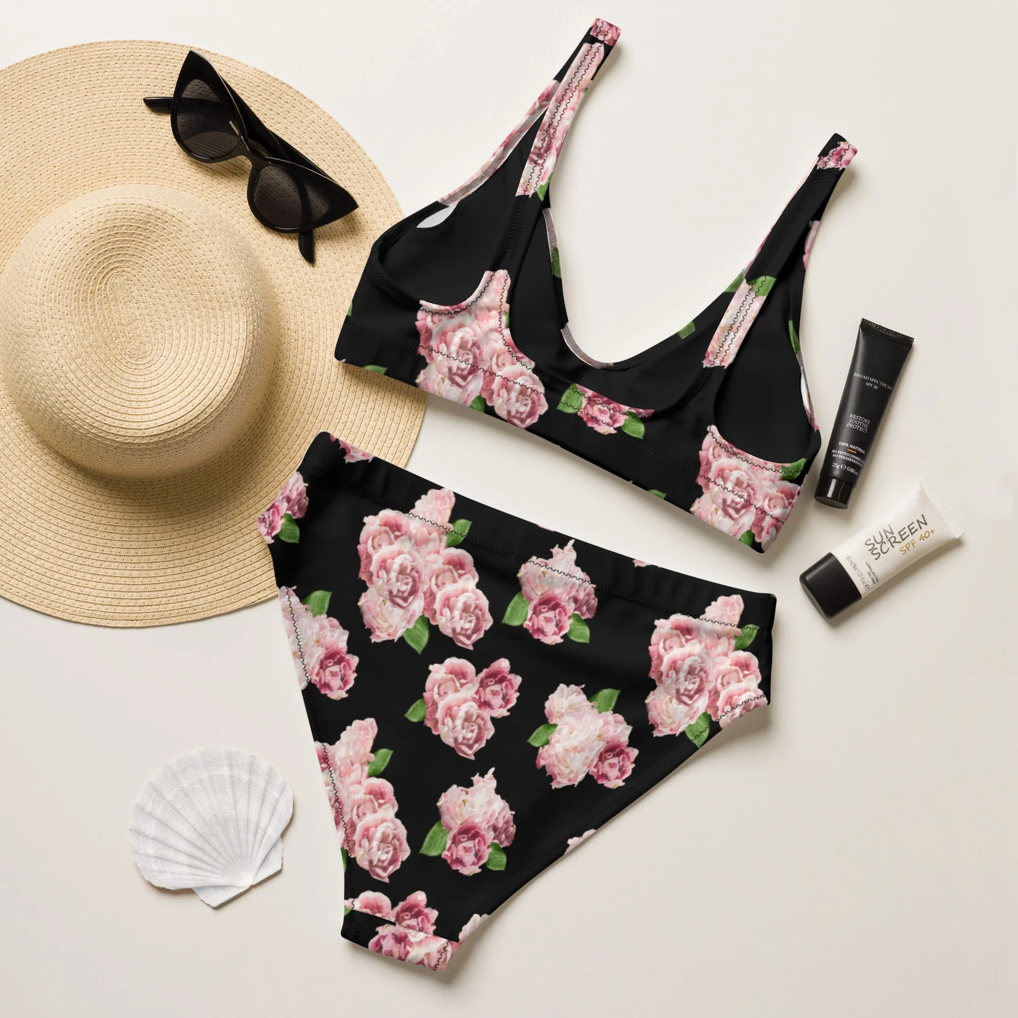 Ladies Recycled high-waisted bikini-Roses
