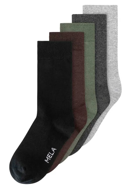 MELAWEAR 5 pack basic socks mix forest unisex