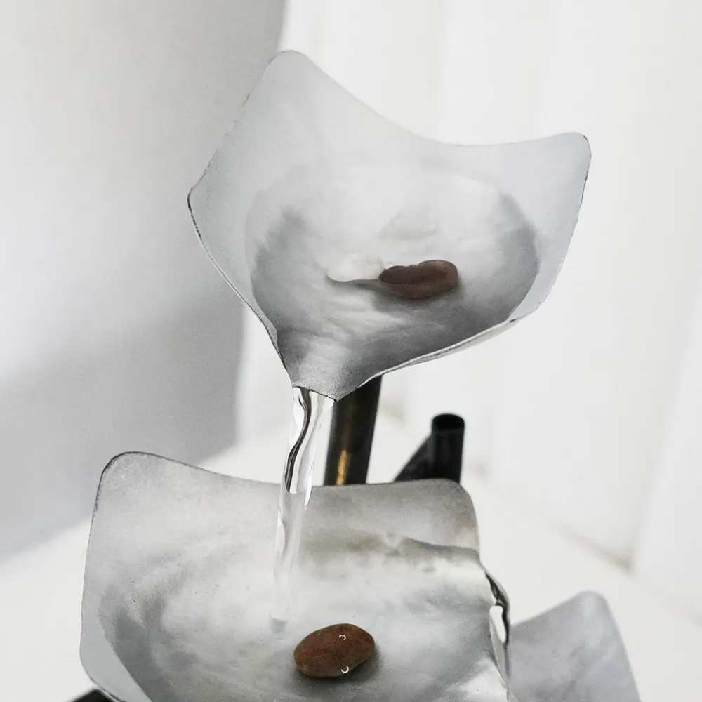 Elegant Minimalist Feng Shui Indoor Flowing Water Fountain with LED Light