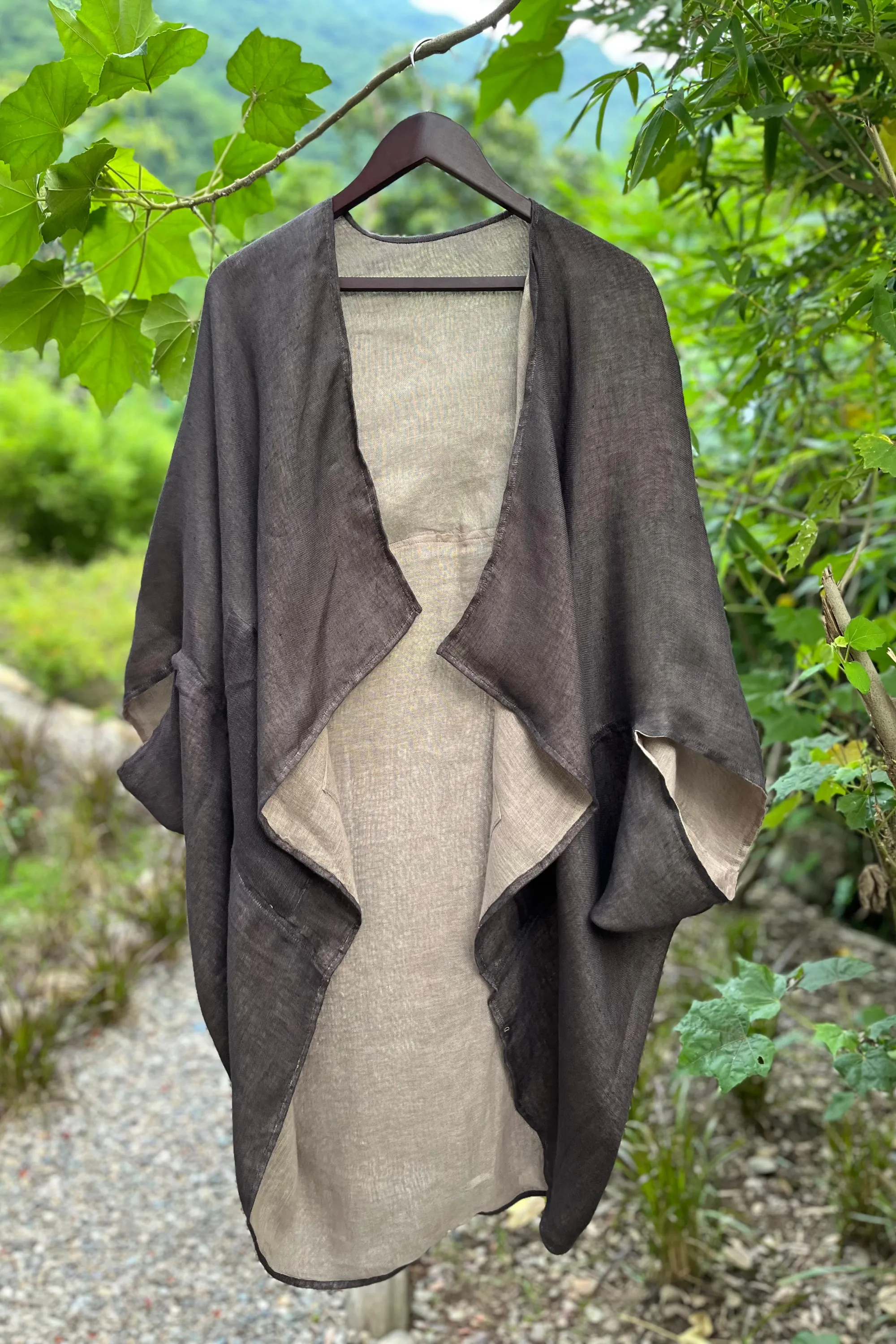 NEW! Reversible LINEN Kimono Sycamore