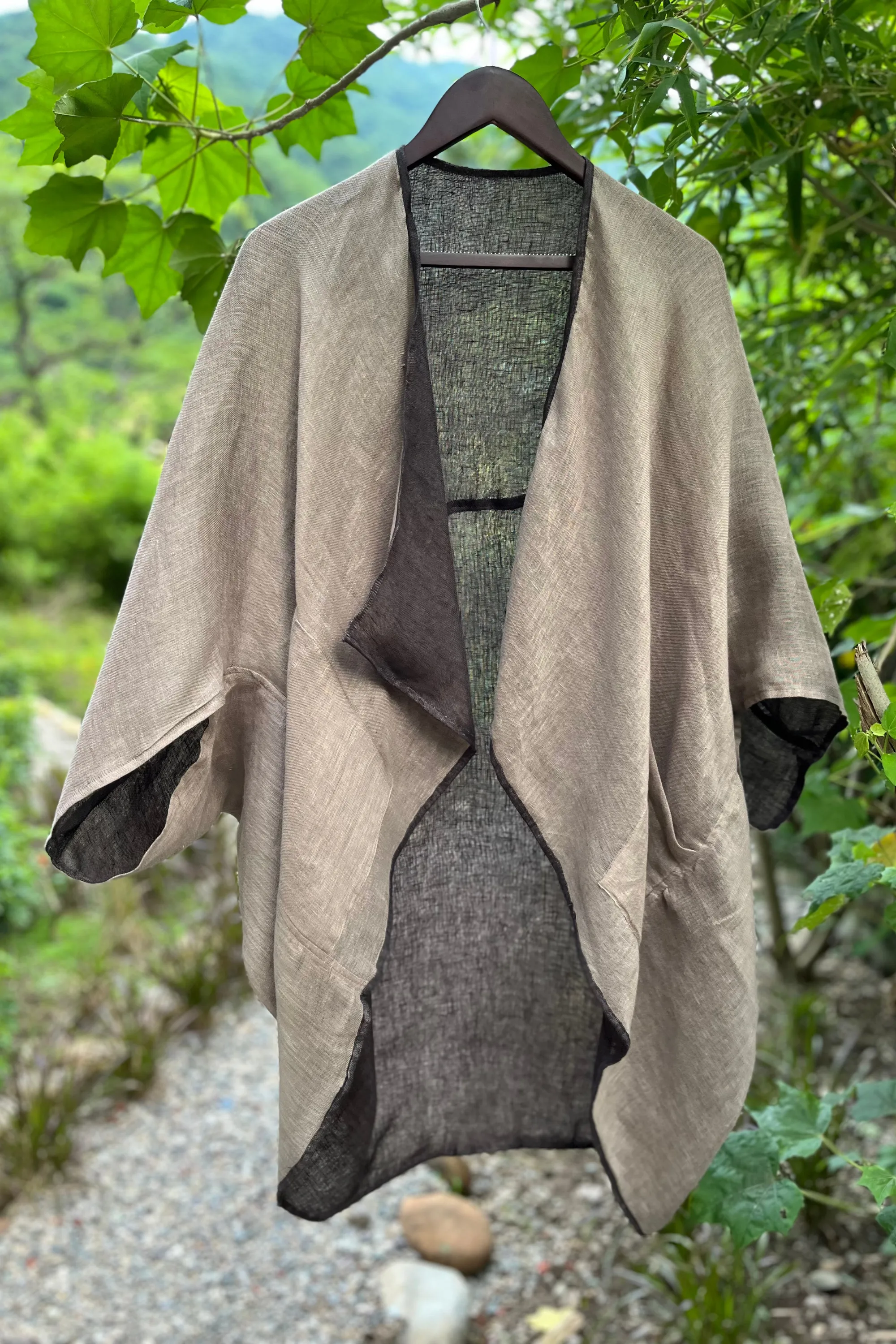 NEW! Reversible LINEN Kimono Sycamore