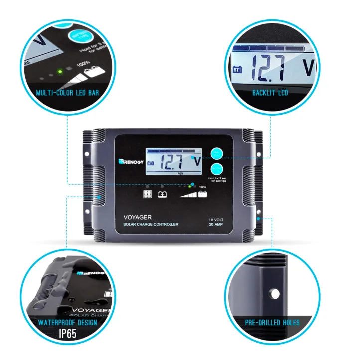 Renogy 200 Watt 12 Volt Eclipse Mono Solar Suitcase w/ Charge Controller