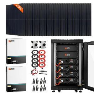 Rich Solar - Complete Off-Grid Solar Kit | 13,000W 120/240V Output | 48VDC