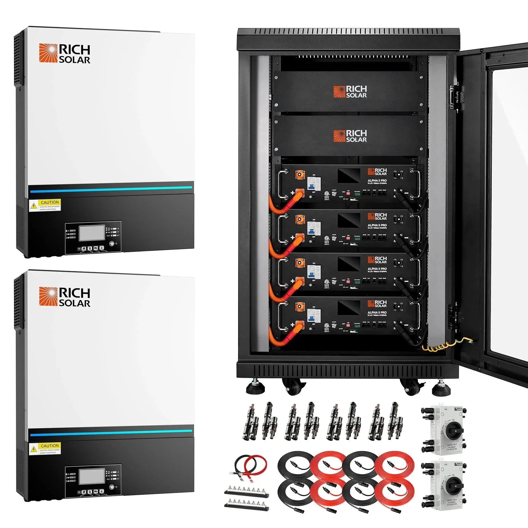Rich Solar - Complete Off-Grid Solar Kit | 13,000W 120/240V Output | 48VDC