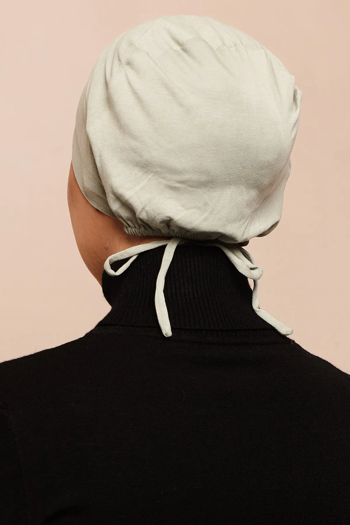 Satin-Blend Shadow Khaki Bamboo Jersey Hijab Cap