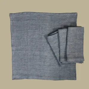 Stonewashed Linen Napkins 4pc / Dusty Blue