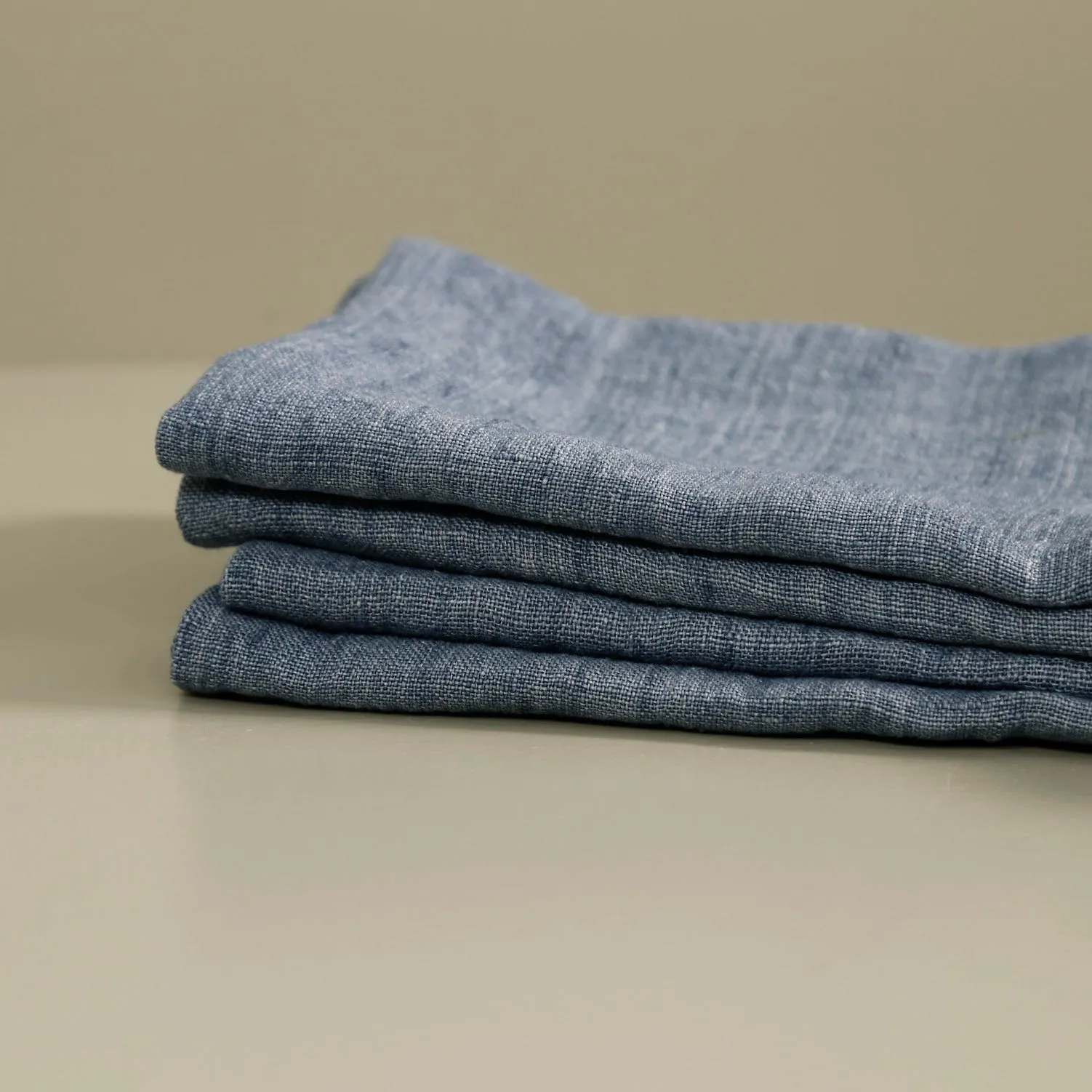 Stonewashed Linen Napkins 4pc / Dusty Blue