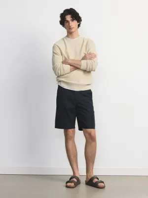 The Joey Straight Canvas Short in Navy