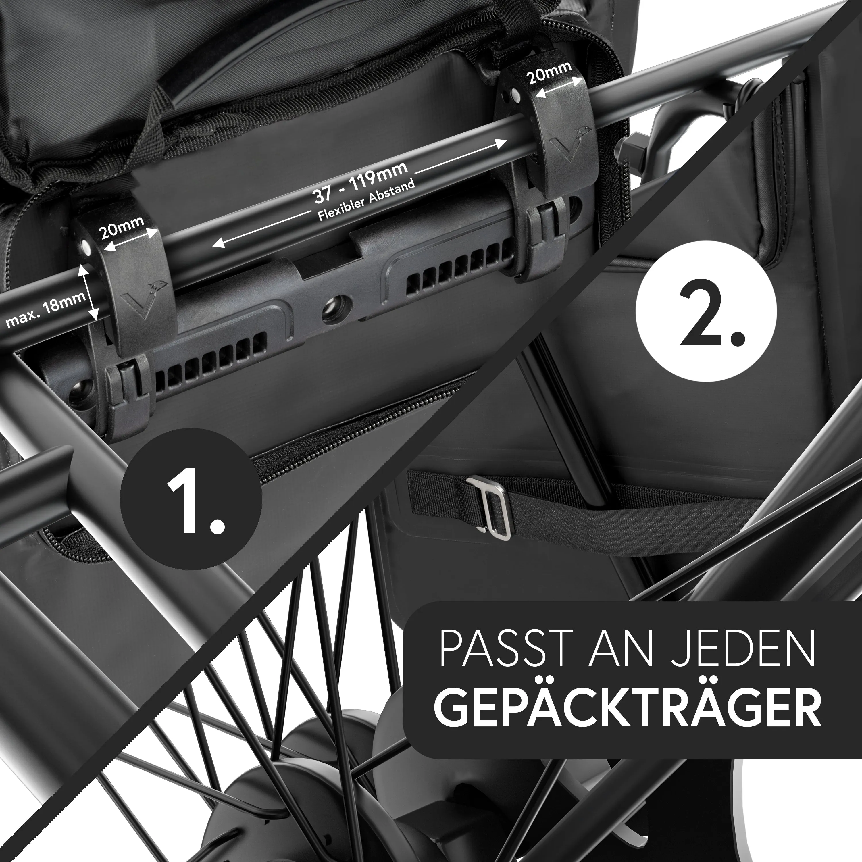 ValkOne 3in1 Fahrradtasche - perfekt für deinen Alltag! | Bundle